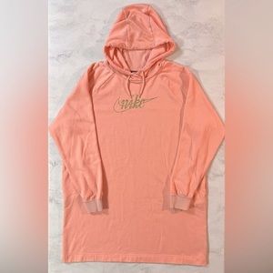 LIKE NEW Nike Fleece Raglan Hoodie Dress / Tunic with Pockets Size Large